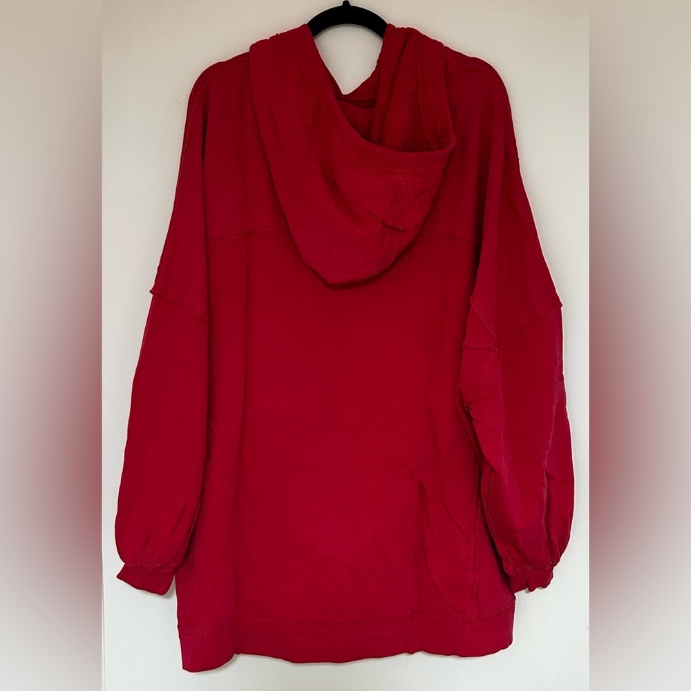 We the Free Red Oversized Hoodie Size Large NWT - Picture 4 of 8